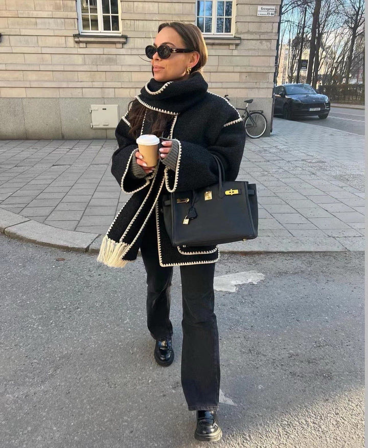 Drune | Mantel Cape mit integrierter Schal Eleganz Wärme und Komfort