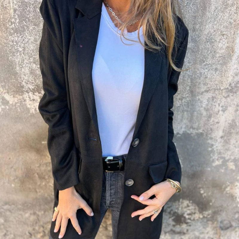 Drune | Blazer Lang aus Wildleder Eleganz & Komfort Zeitloser Stil