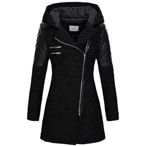 Drune | Biker Wintermantel aus Wolle & Kunstleder Warm und Trendy