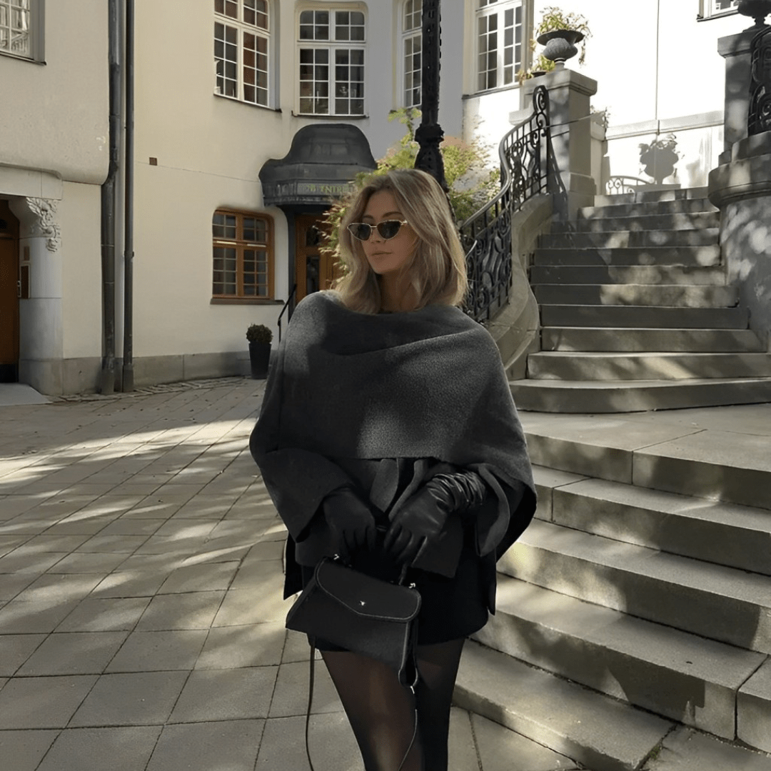 Drune | Poncho Damen Eleganz & Komfort Weiches und Warmes Material
