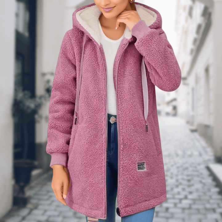 Drune | Weicher & warmer Kapuzenfleece-Mantel Lässiger Stil
