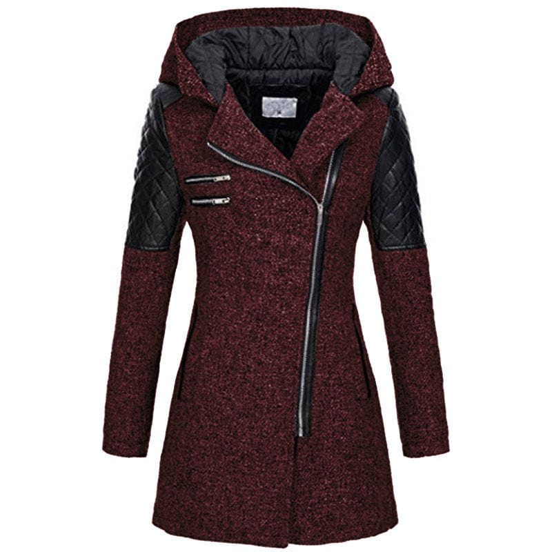 Drune | Biker Wintermantel aus Wolle & Kunstleder Warm und Trendy