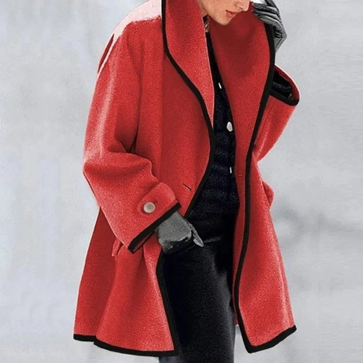 Drune | Eleganter Mantel mit kontrastierenden Besätzen Chic & Wärme Ideal für den Winter