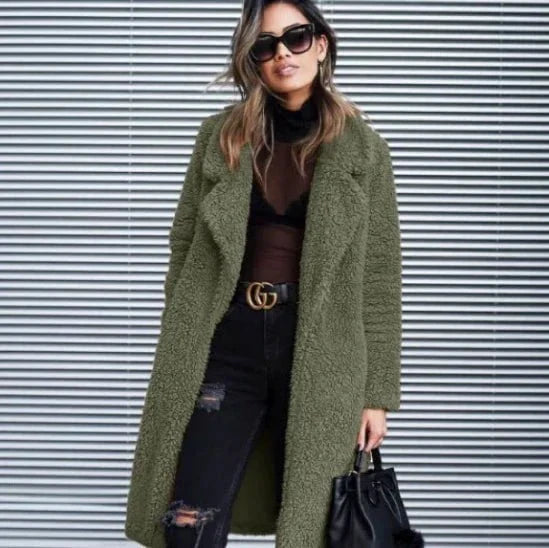 Drune | Langer Teddy-Fell-Mantel Wärme & Eleganz Trend Winter