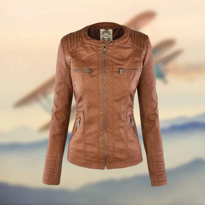 Drune | Vintage-Eleganz und Charakter Kunstleder Fliegerjacke
