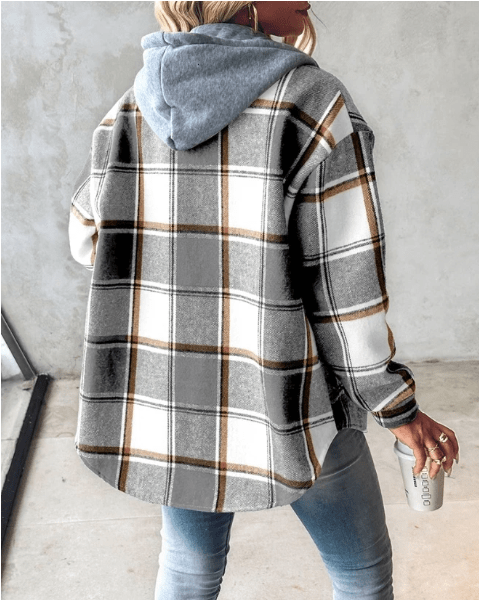 Drune | Trendige & Bequeme Kariert Kapuzenhemdjacke
