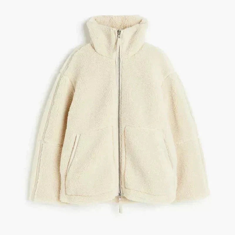Drune | Damenjacke Lammfelloptik & Oversize Wärme und lässiger Stil