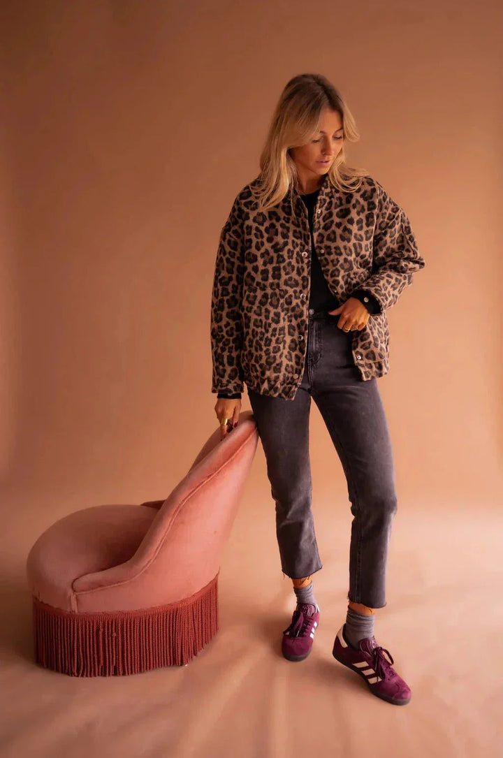 Drune | Damenjacke Leopardprint Warm und Trendy
