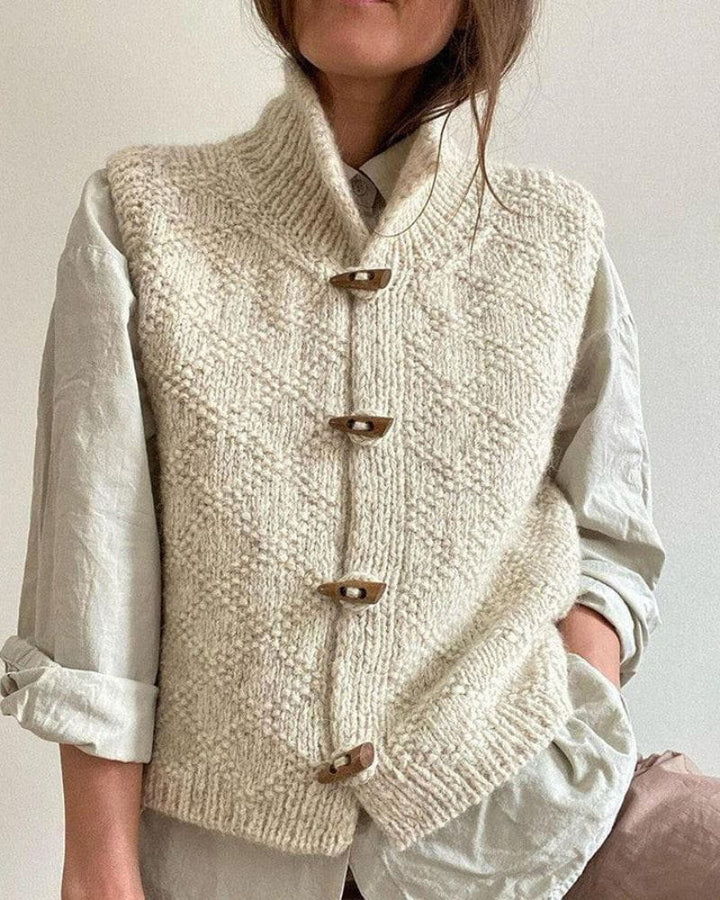 Drune | Gestrickte Weste Holzknöpfe Authentischer und Wärmender Stil