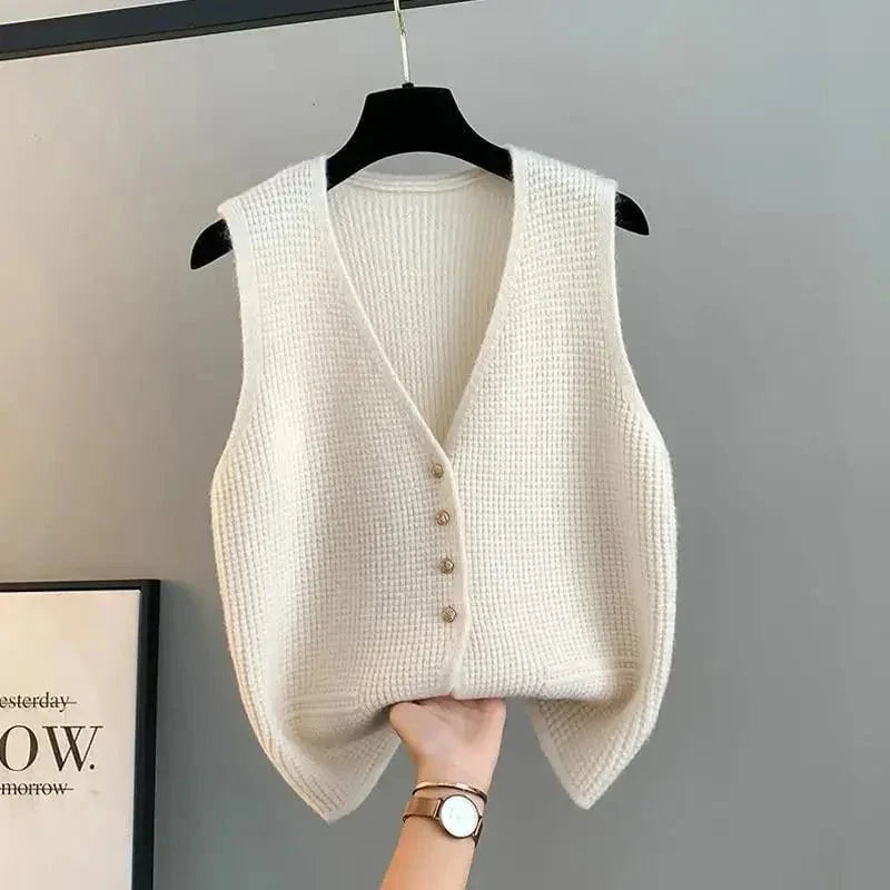 Drune | Weste ohne Ärmel elegante Knöpfe minimalistischer und schicker Stil