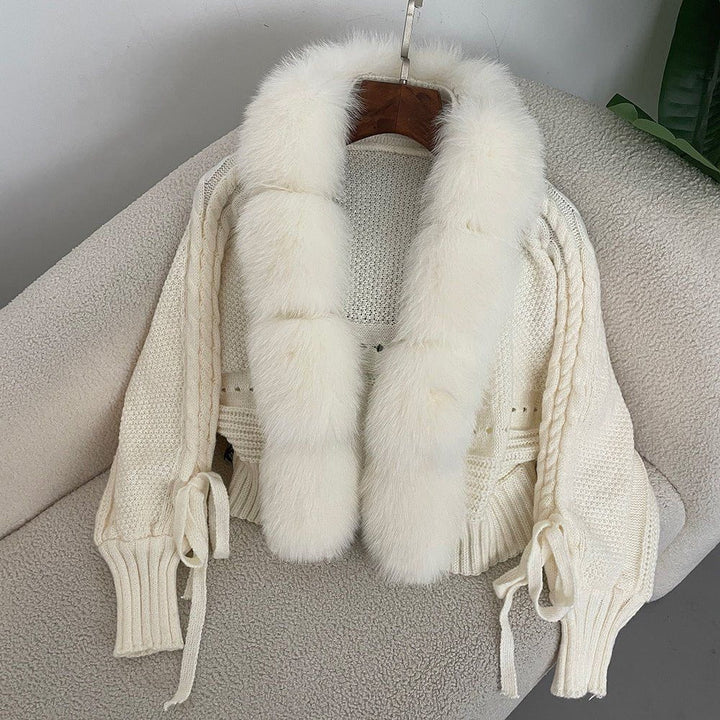 Drune | Strickweste mit Kunstpelzkragen Eleganz & Wärme Feminine und Raffinierte