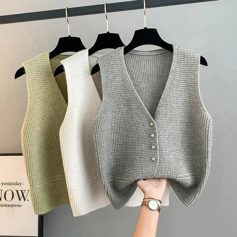 Drune | Weste ohne Ärmel elegante Knöpfe minimalistischer und schicker Stil