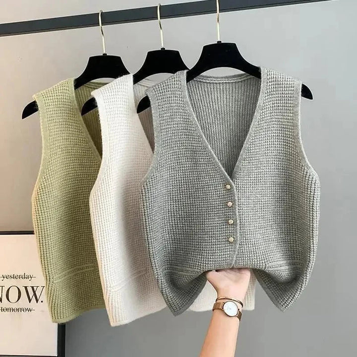 Drune | Weste ohne Ärmel elegante Knöpfe minimalistischer und schicker Stil
