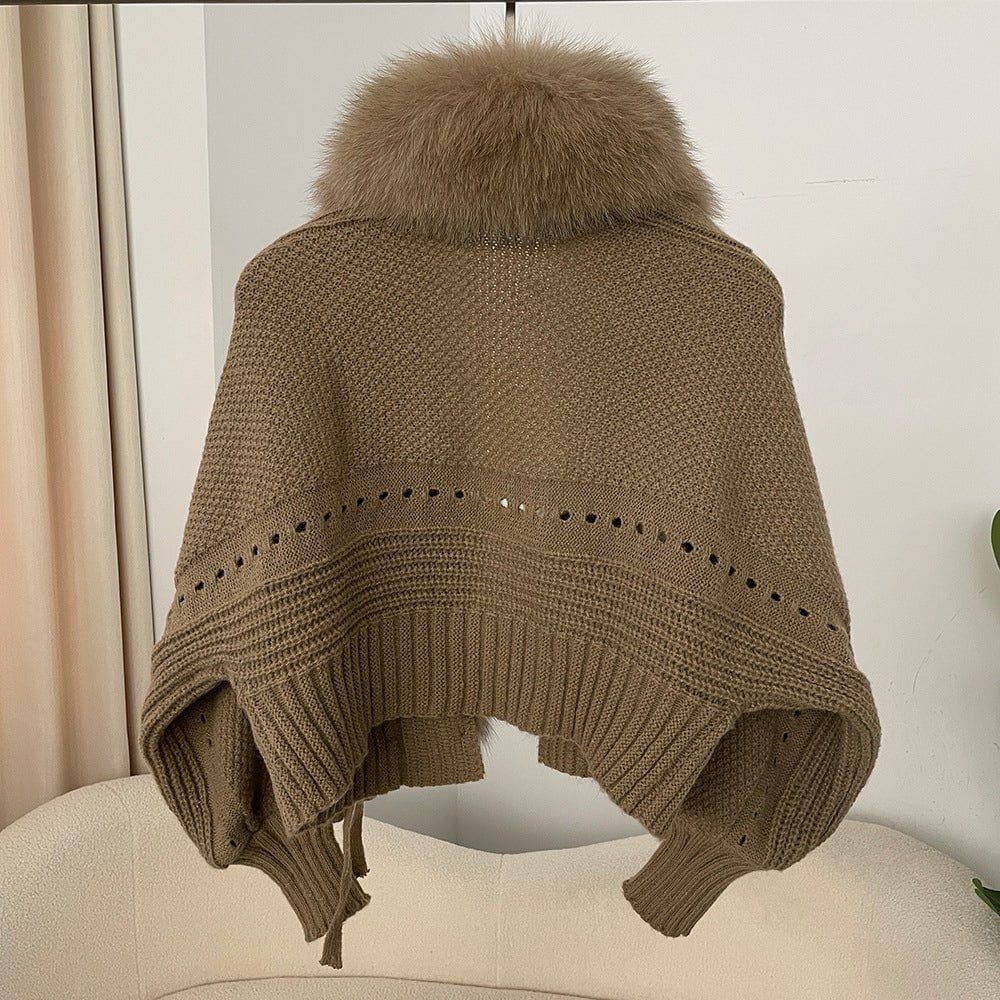 Drune | Strickweste mit Kunstpelzkragen Eleganz & Wärme Feminine und Raffinierte