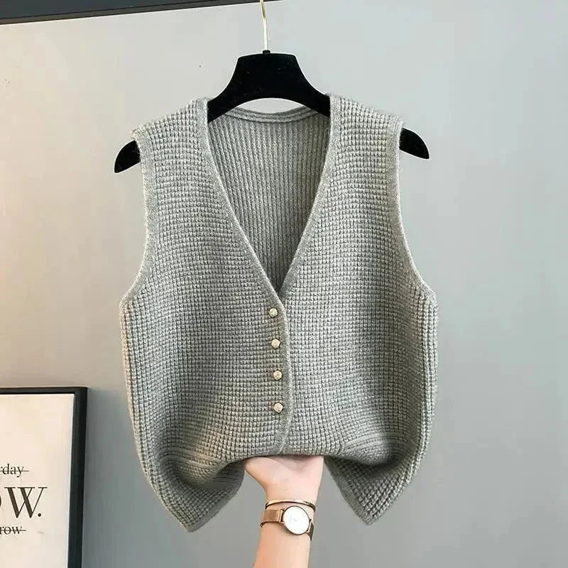 Drune | Weste ohne Ärmel elegante Knöpfe minimalistischer und schicker Stil