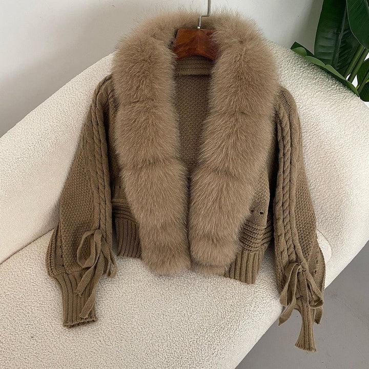Drune | Strickweste mit Kunstpelzkragen Eleganz & Wärme Feminine und Raffinierte
