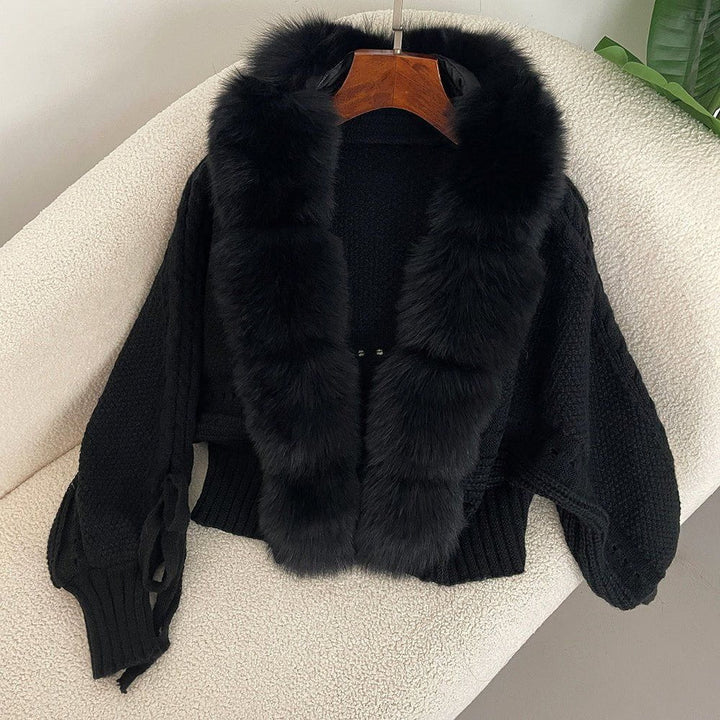 Drune | Strickweste mit Kunstpelzkragen Eleganz & Wärme Feminine und Raffinierte