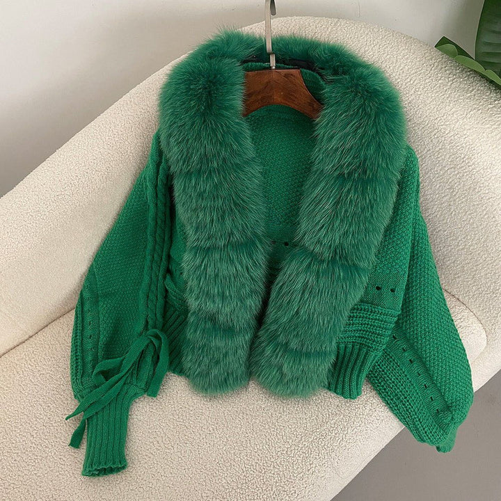 Drune | Strickweste mit Kunstpelzkragen Eleganz & Wärme Feminine und Raffinierte