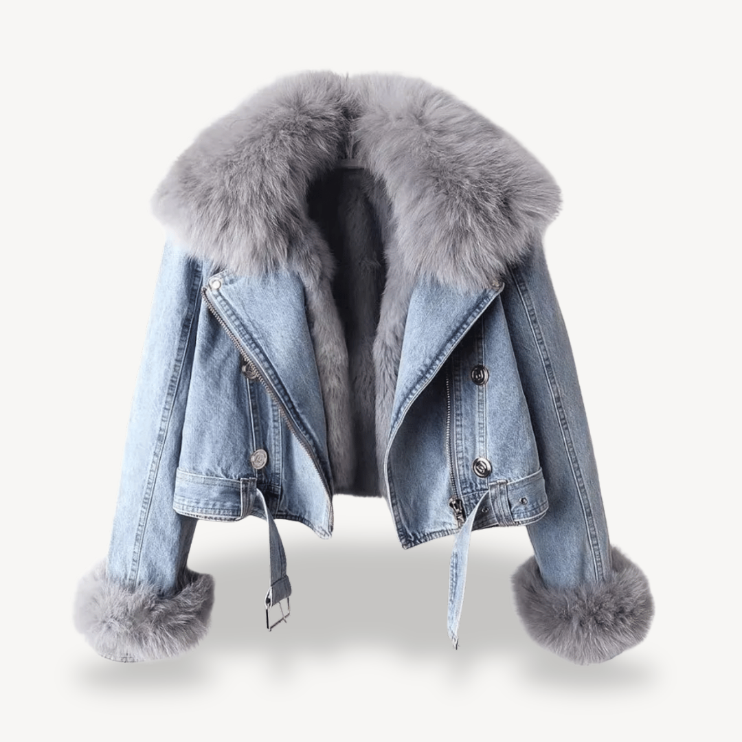 Drune | Kunstpelzgefütterte Denimjacke für Frauen
