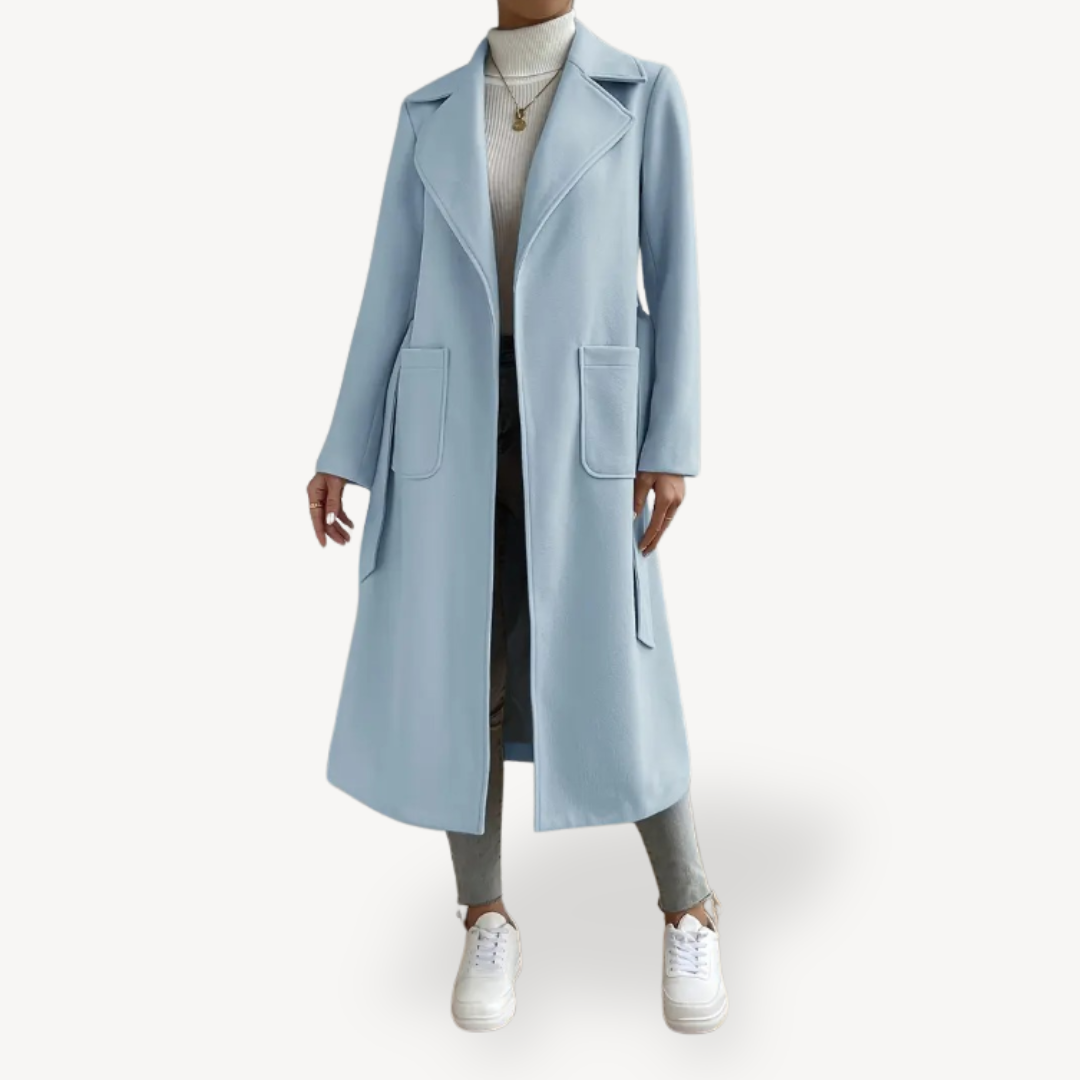 Drune | Damen Langer Offener Mantel mit Taschen