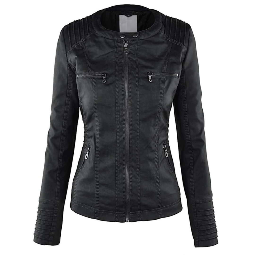 Drune | Leder Kapuzenjacke für Damen