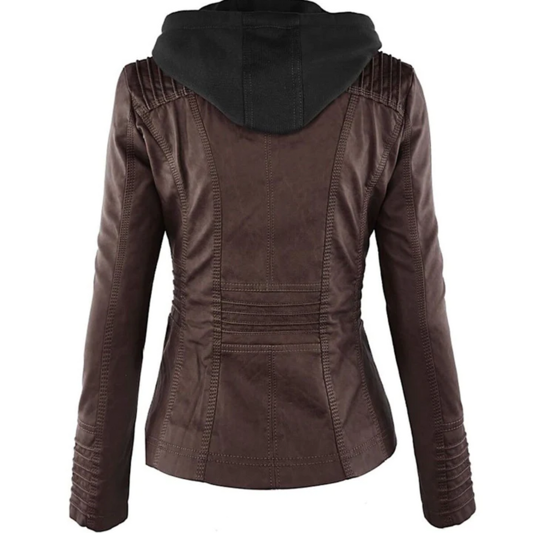 Drune | Leder Kapuzenjacke für Damen