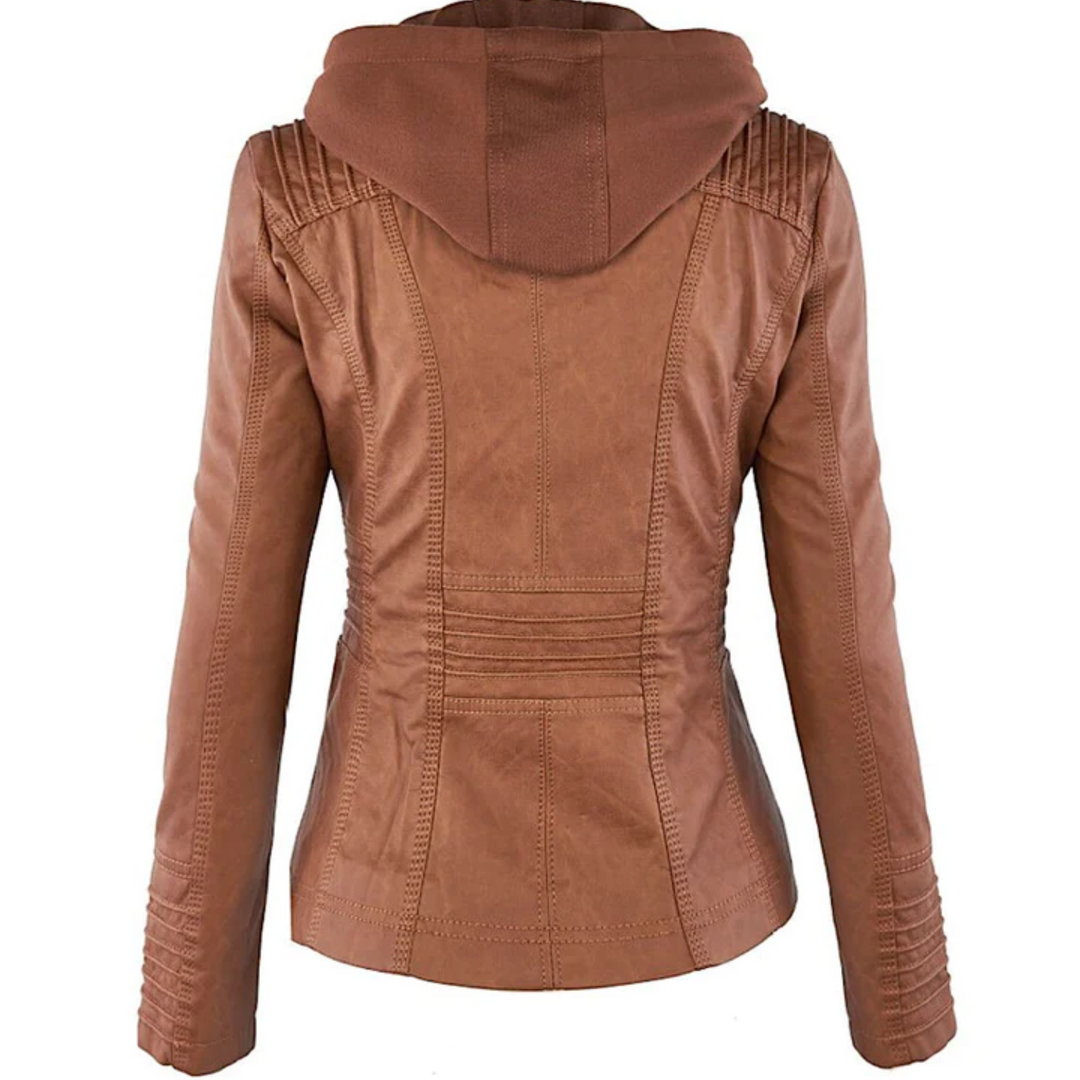 Drune | Leder Kapuzenjacke für Damen