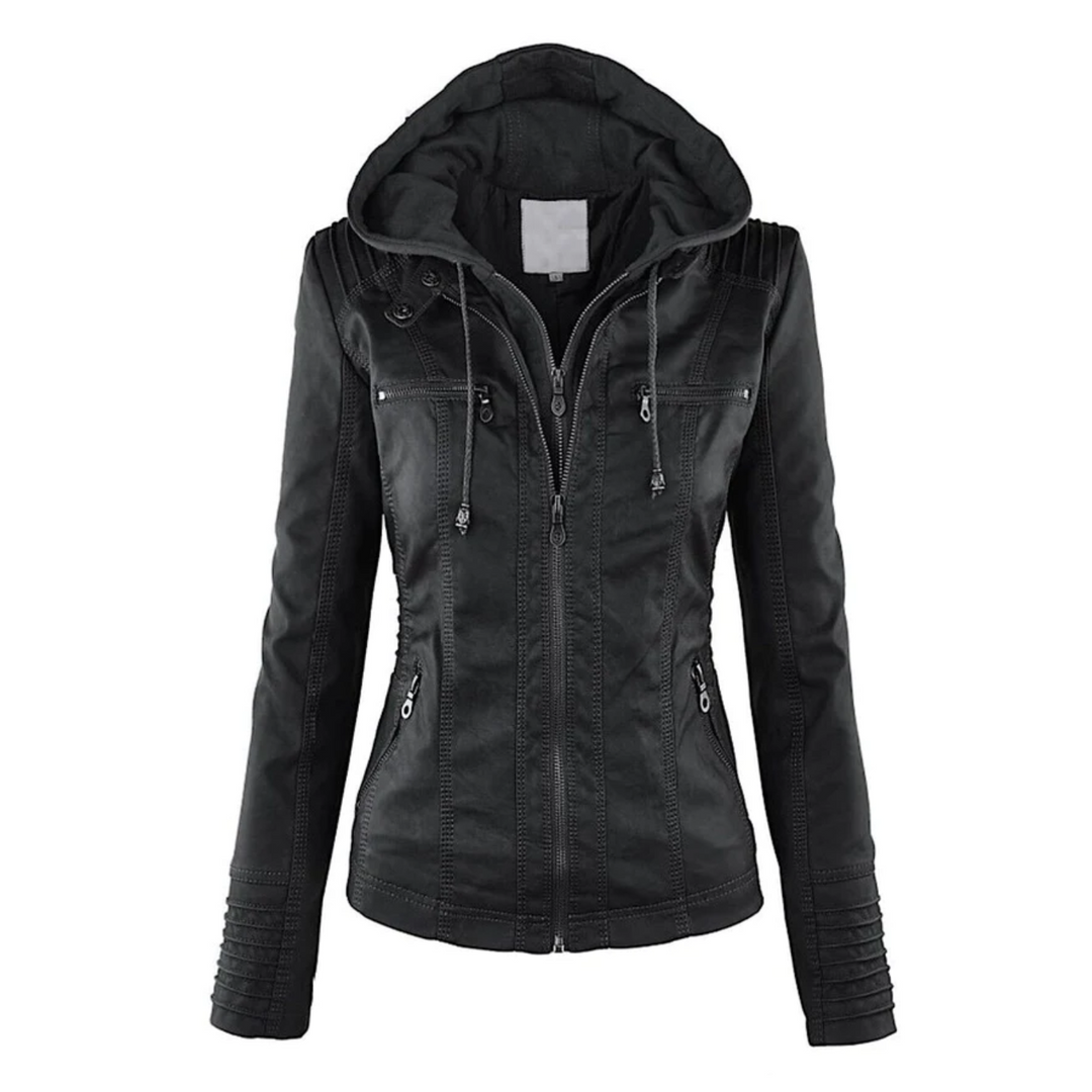 Drune | Leder Kapuzenjacke für Damen