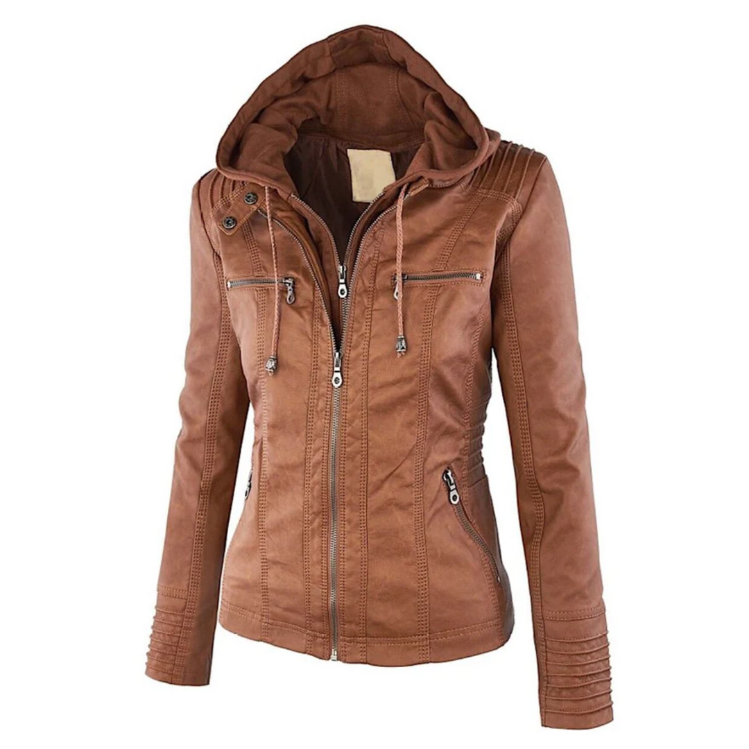 Drune | Leder Kapuzenjacke für Damen