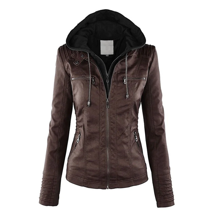 Drune | Leder Kapuzenjacke für Damen