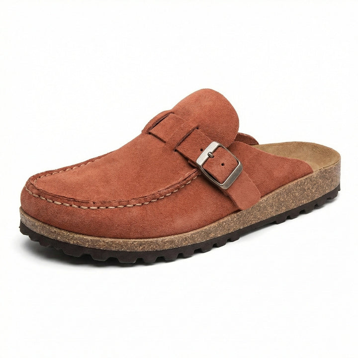Clogs - Damen Retro Wildleder Slip-On Mule Drune