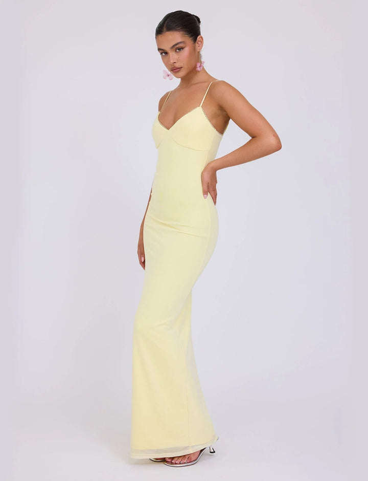 Drune | Maxikleid mit V-Ausschnitt mit Spaghettiträgern