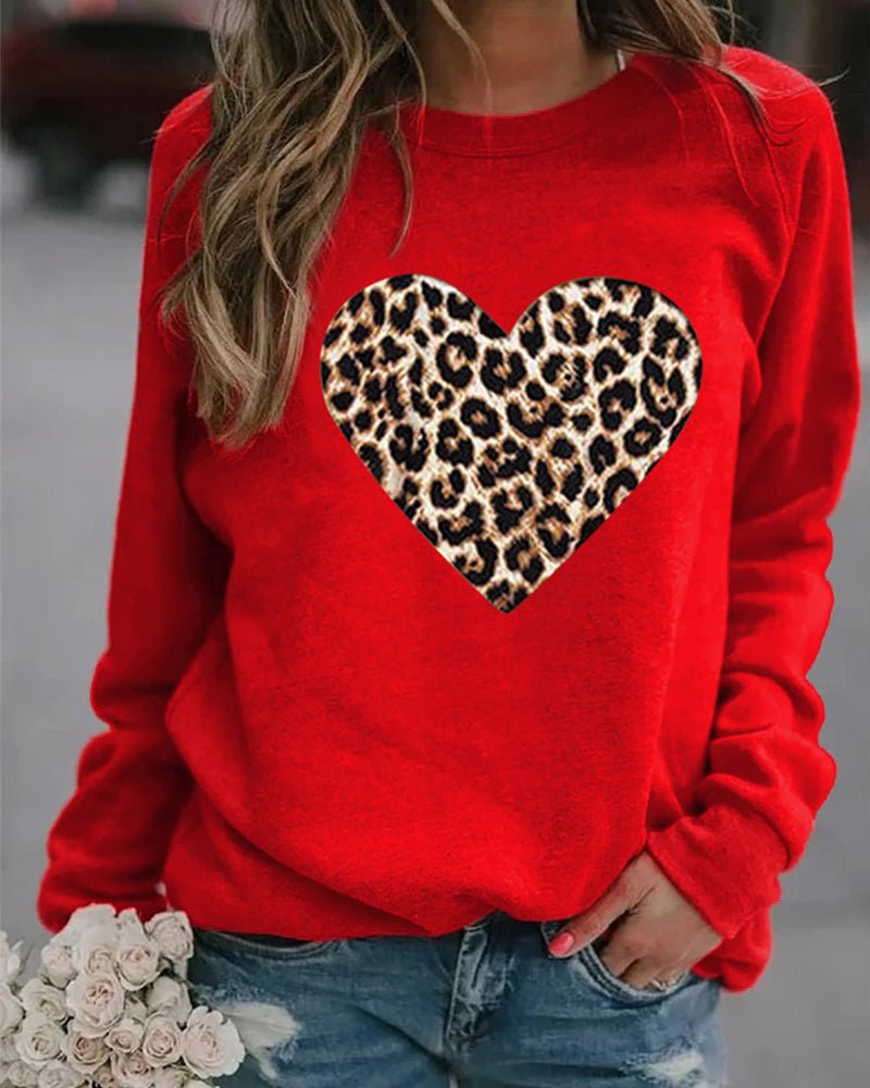 Drune | Sweater mit Leopardenherz-Muster