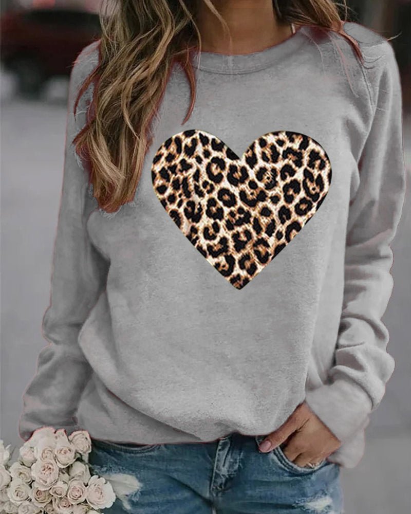 Drune | Sweater mit Leopardenherz-Muster