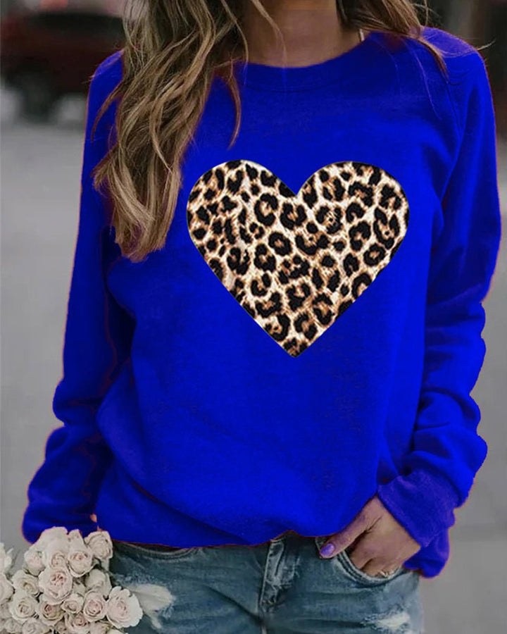 Drune | Sweater mit Leopardenherz-Muster
