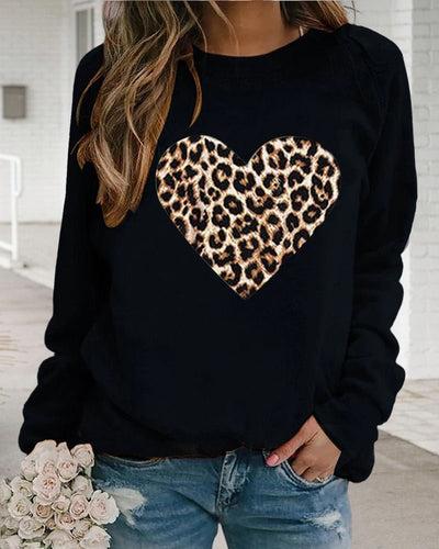 Drune | Sweater mit Leopardenherz-Muster