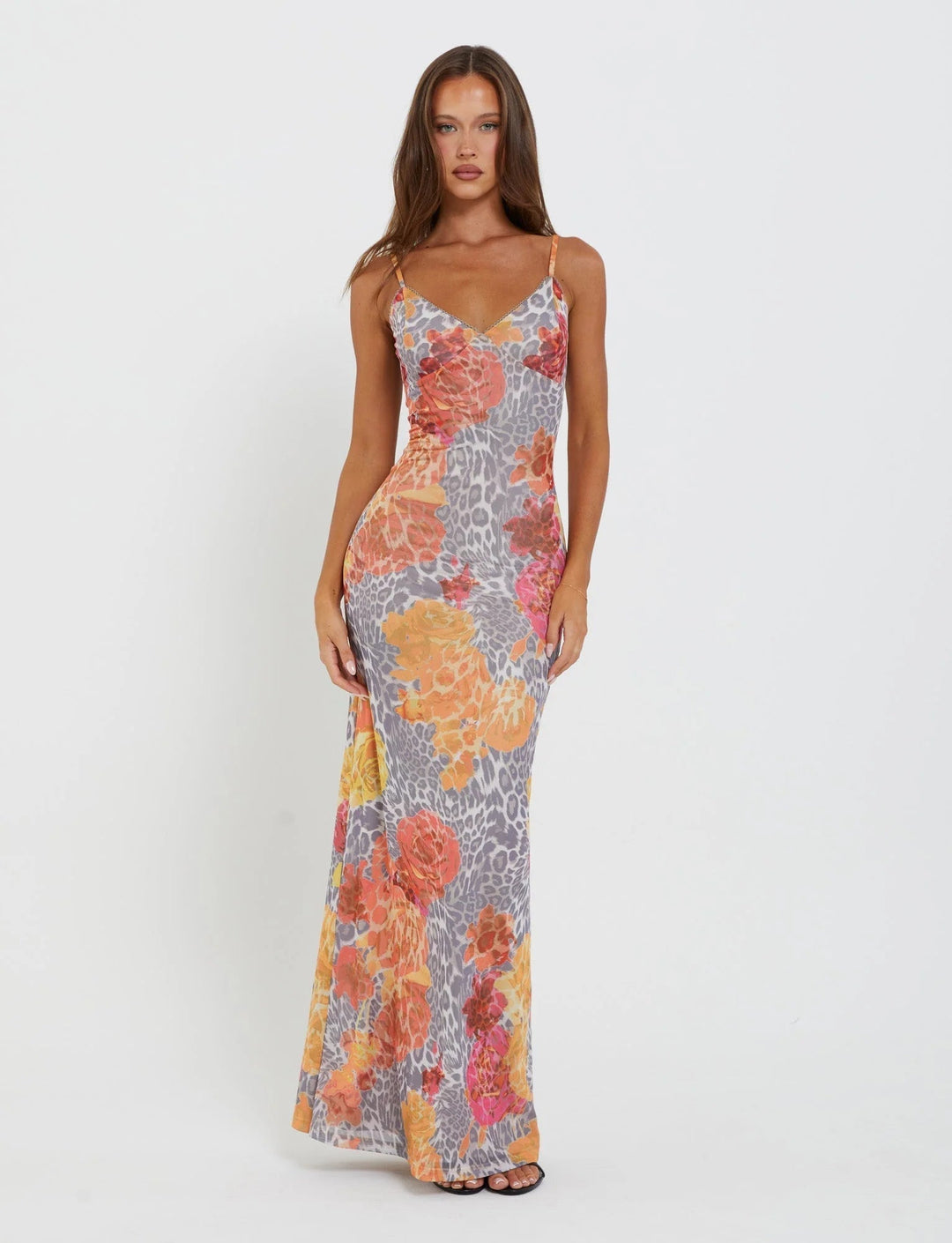 Drune | Maxikleid mit V-Ausschnitt mit Spaghettiträgern