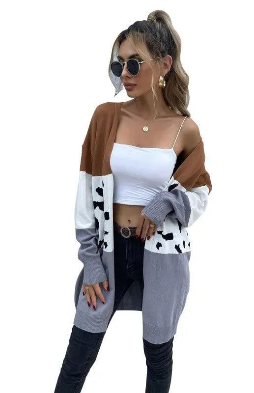Drune | Print Damen Strickjacke Pullover
