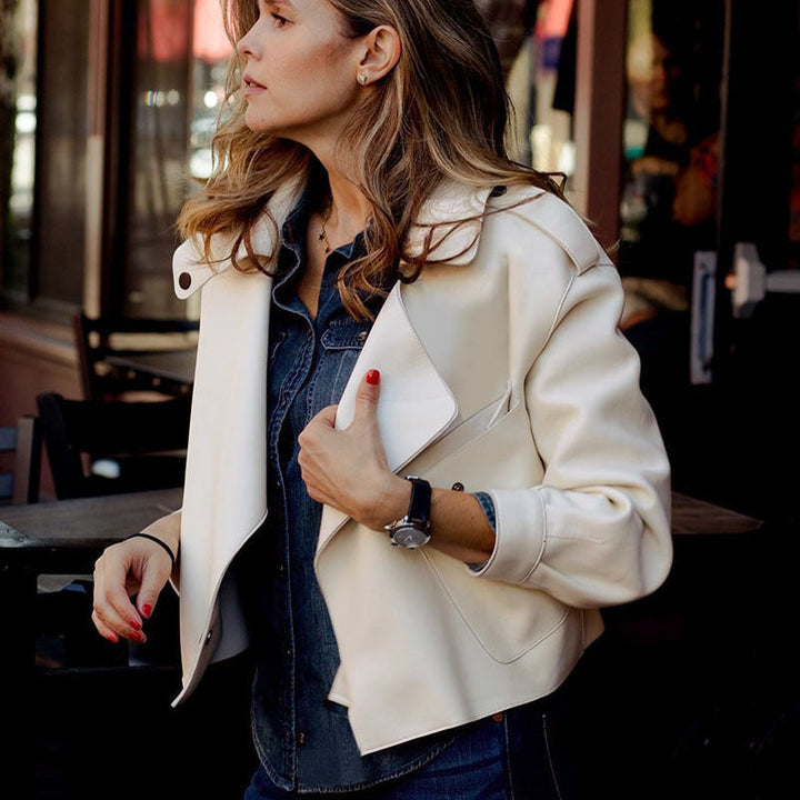 Drune | Kurzes Damenjackett - Eine lässige Lederjacke für Damen