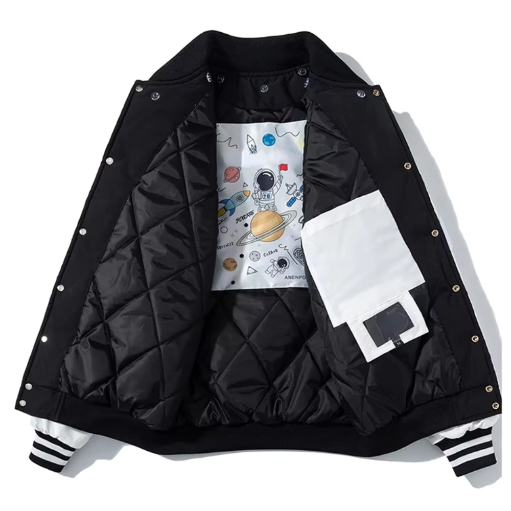 Drune | Patchwork Abnehmbare Kapuze Varsity Jacke