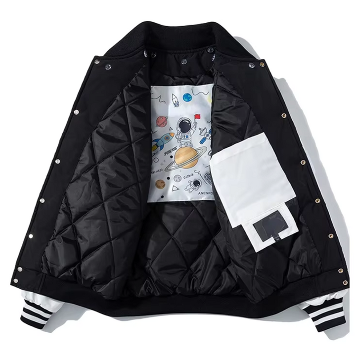 Drune | Patchwork Abnehmbare Kapuze Varsity Jacke