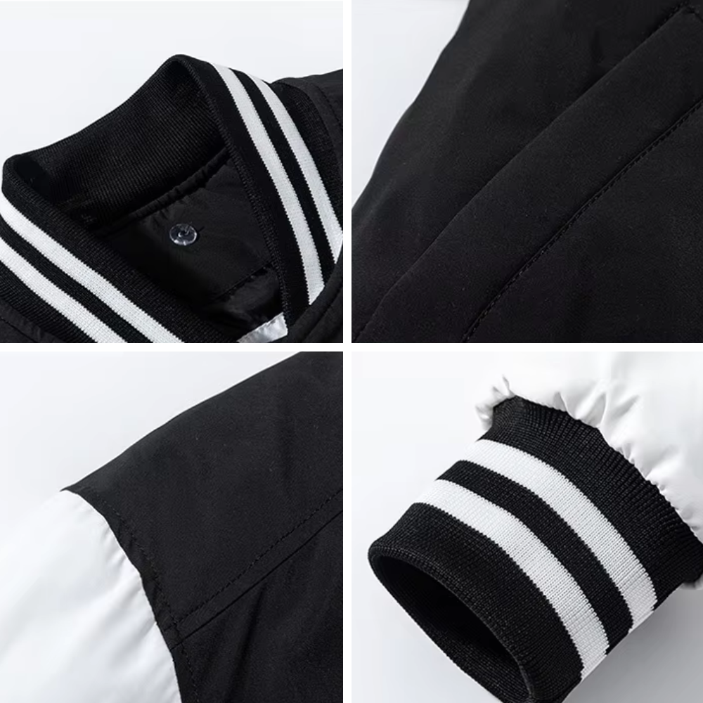 Drune | Patchwork Abnehmbare Kapuze Varsity Jacke