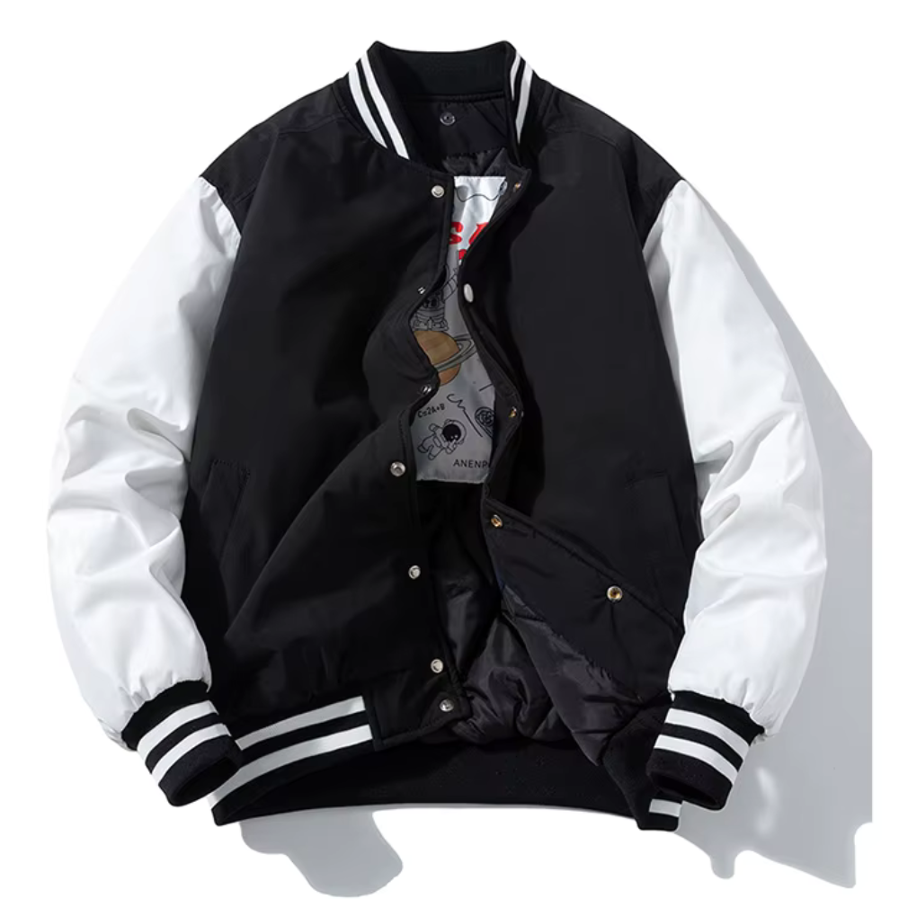 Drune | Patchwork Abnehmbare Kapuze Varsity Jacke