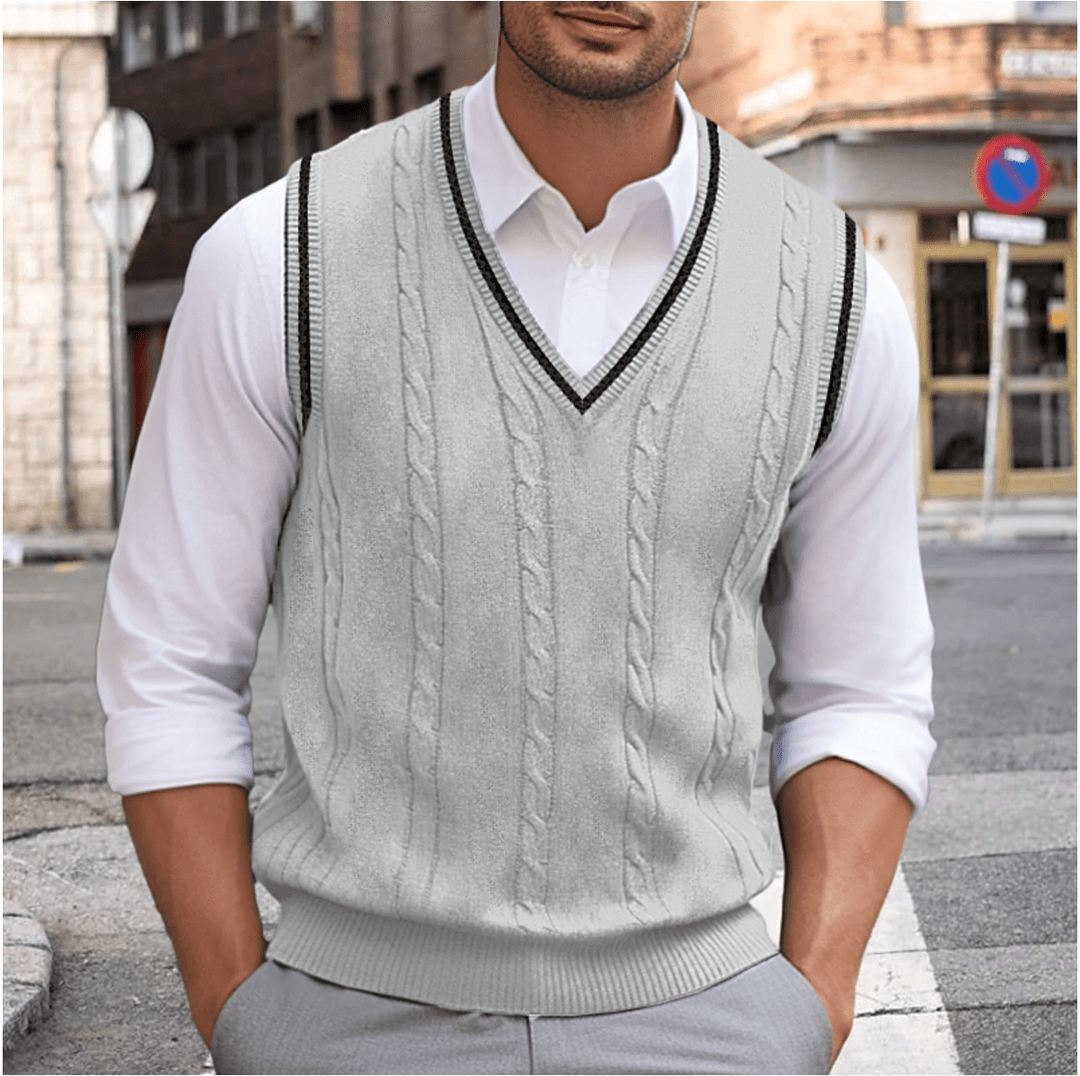 Drune | Ärmelloser Pullover Mit V-Ausschnitt Herren Sweatshirt