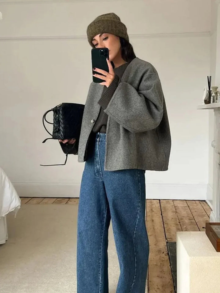 Drune | Kurze knopffrontige Taschenjacke