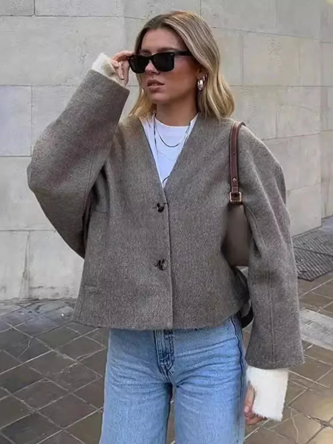Drune | Kurze knopffrontige Taschenjacke