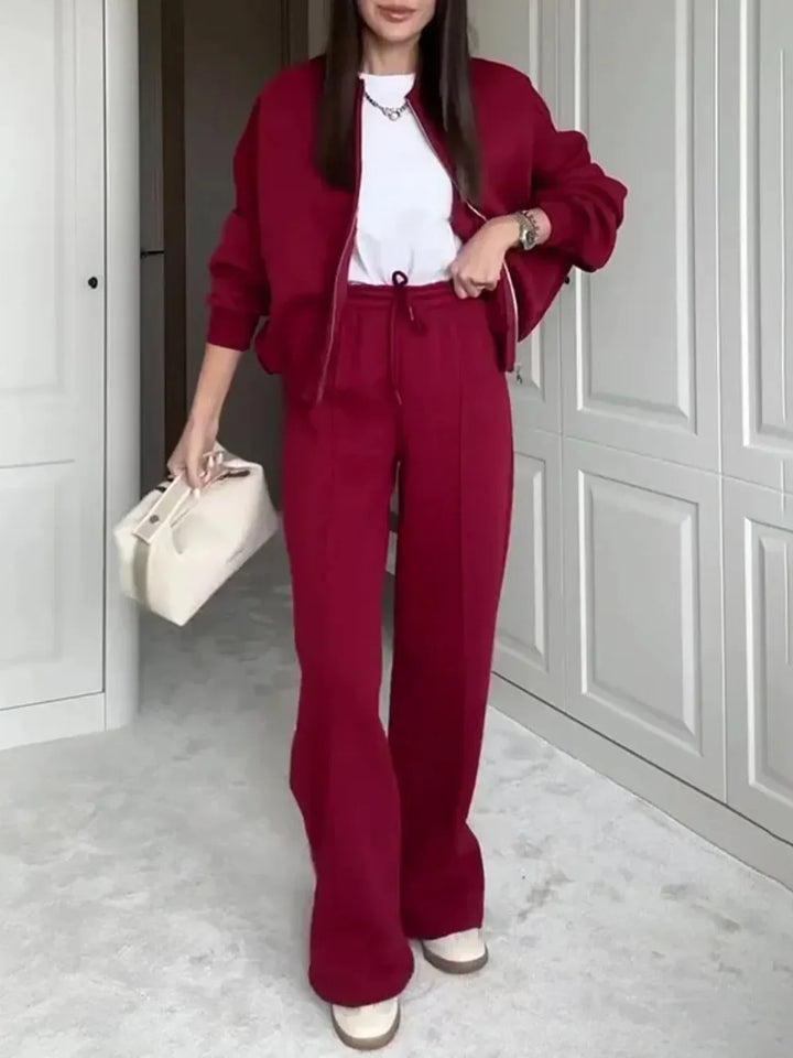 Drune | Weites Lounge-Set mit Reißverschlussjacke