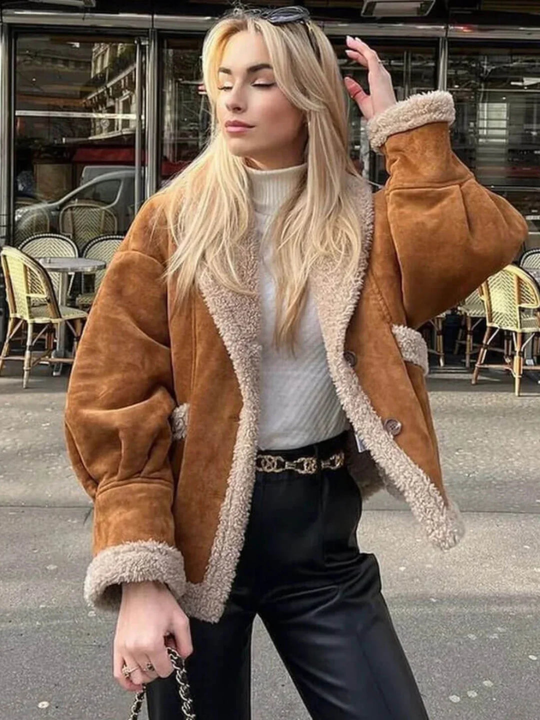 Drune | Sherpa-gefütterte Kunstlederjacke