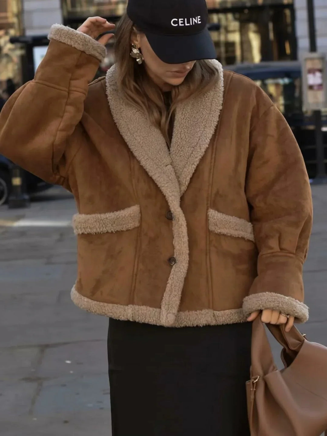 Drune | Sherpa-gefütterte Kunstlederjacke