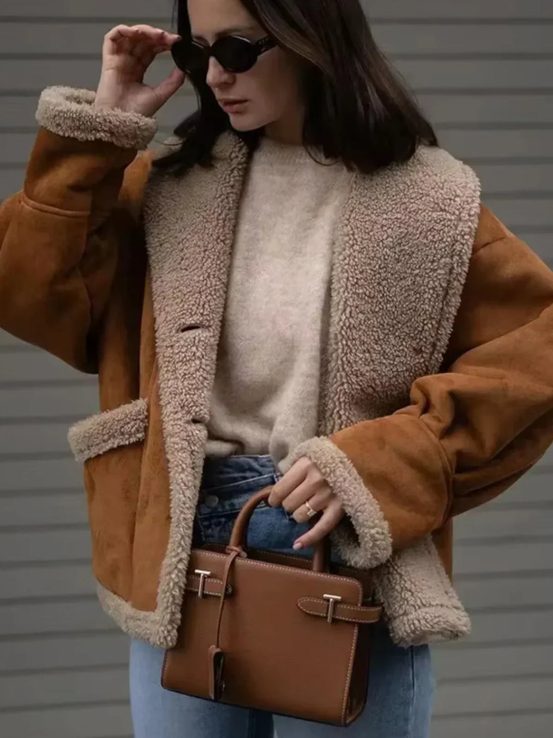 Drune | Sherpa-gefütterte Kunstlederjacke